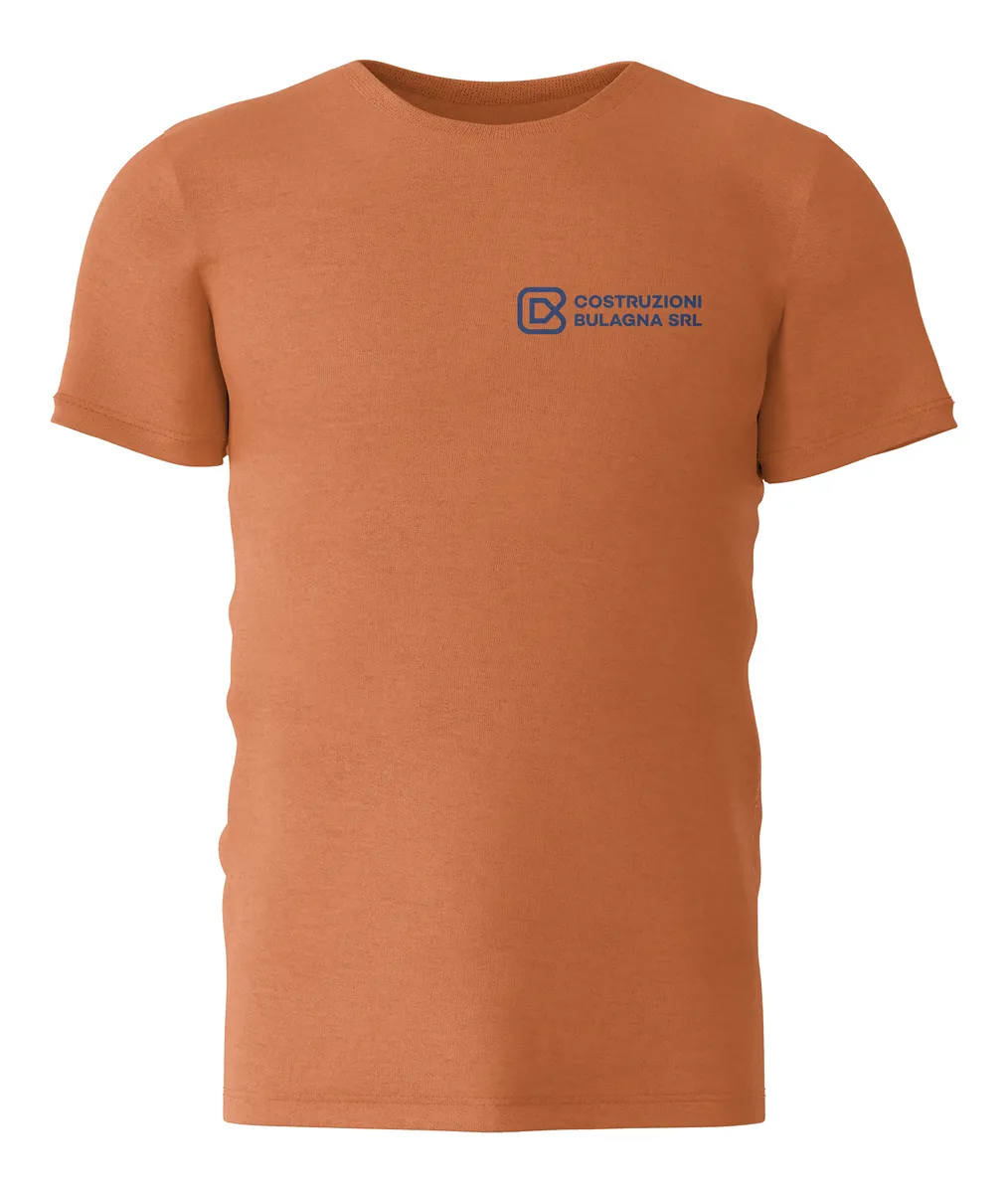 Maglia da lavoro arancione con marchio Costruzioni Bulagna