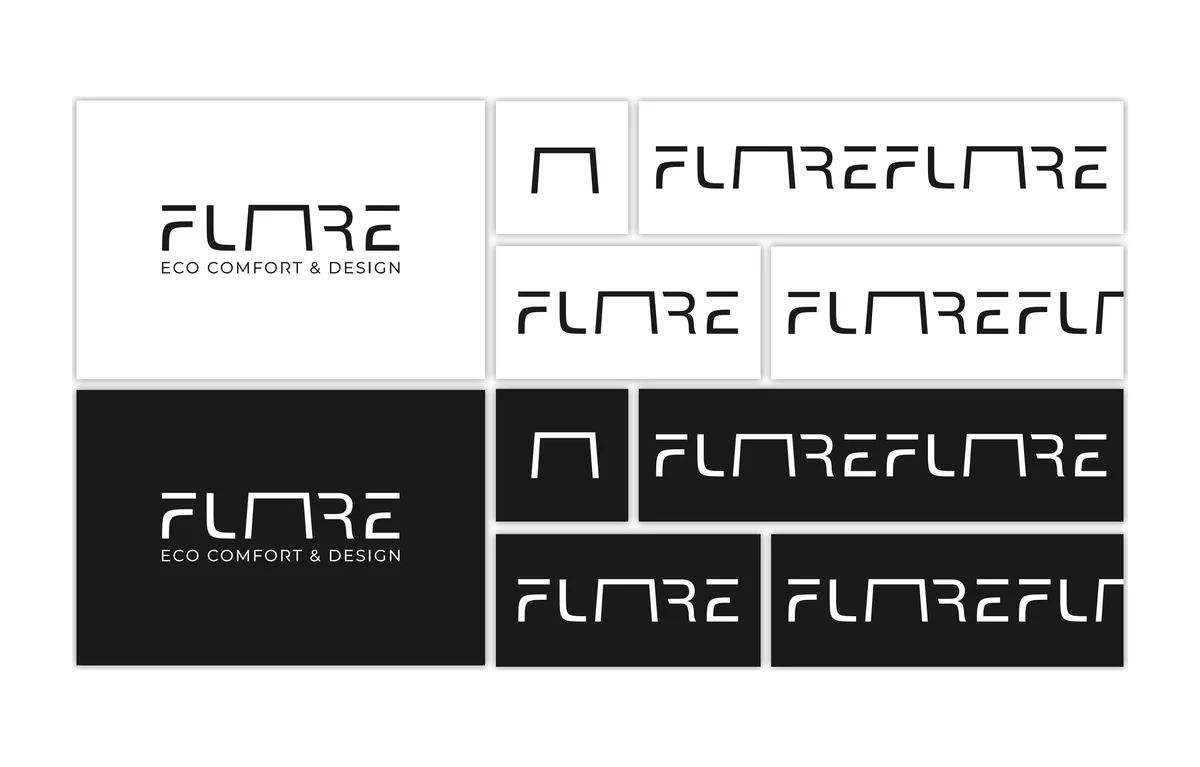 Logotipo, monogramma e motivo ripetuto, in positivo e in negativo