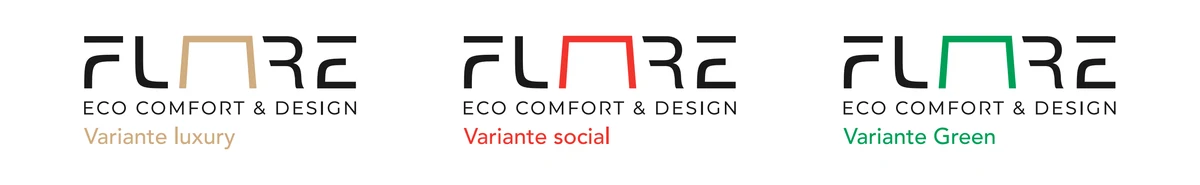 Le tre varianti cromatiche del marchio: luxury, social e green