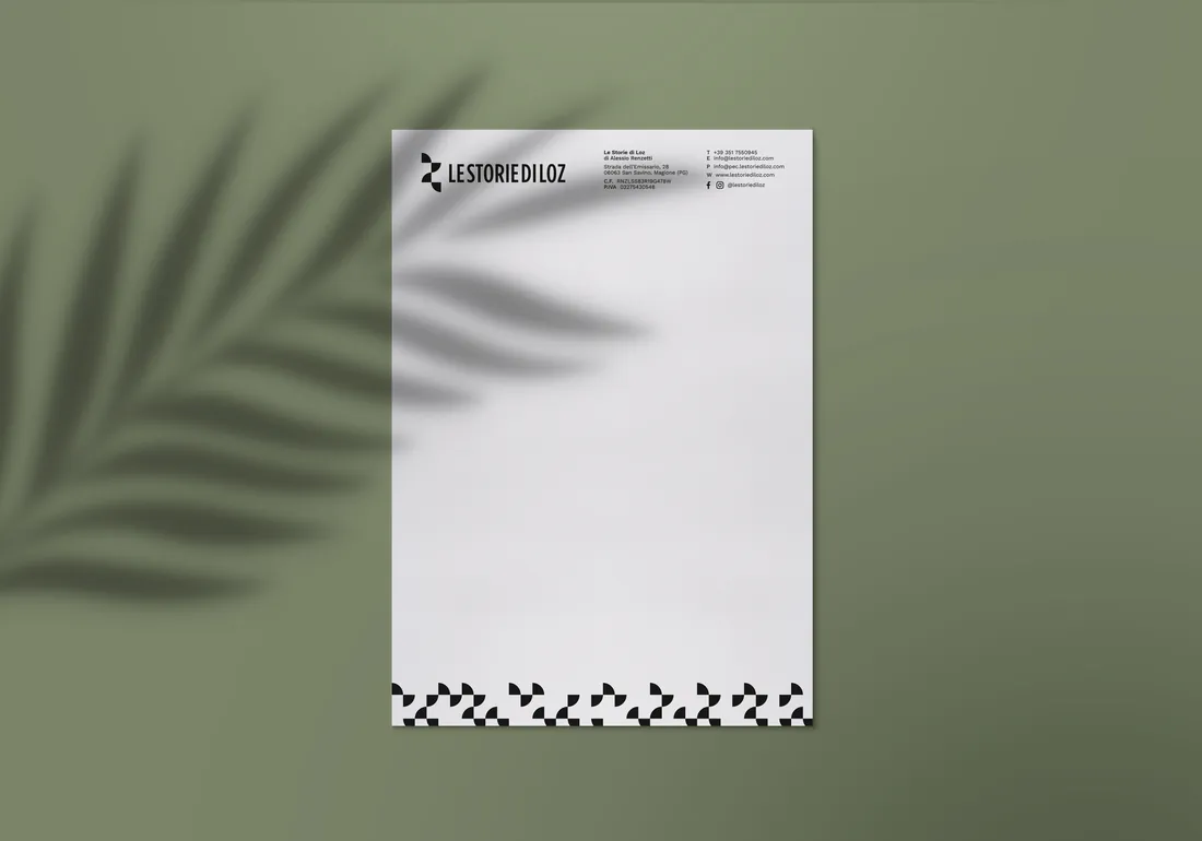 Carta intestata con pattern in piede