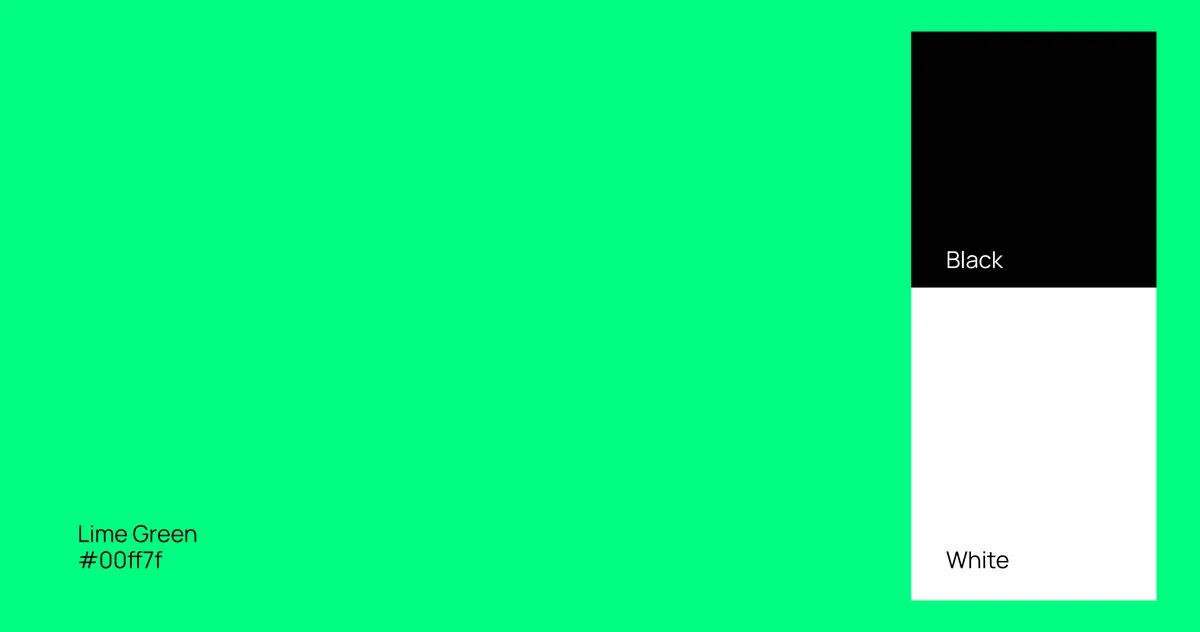 La palette ZerooPay: lime green, nero e bianco