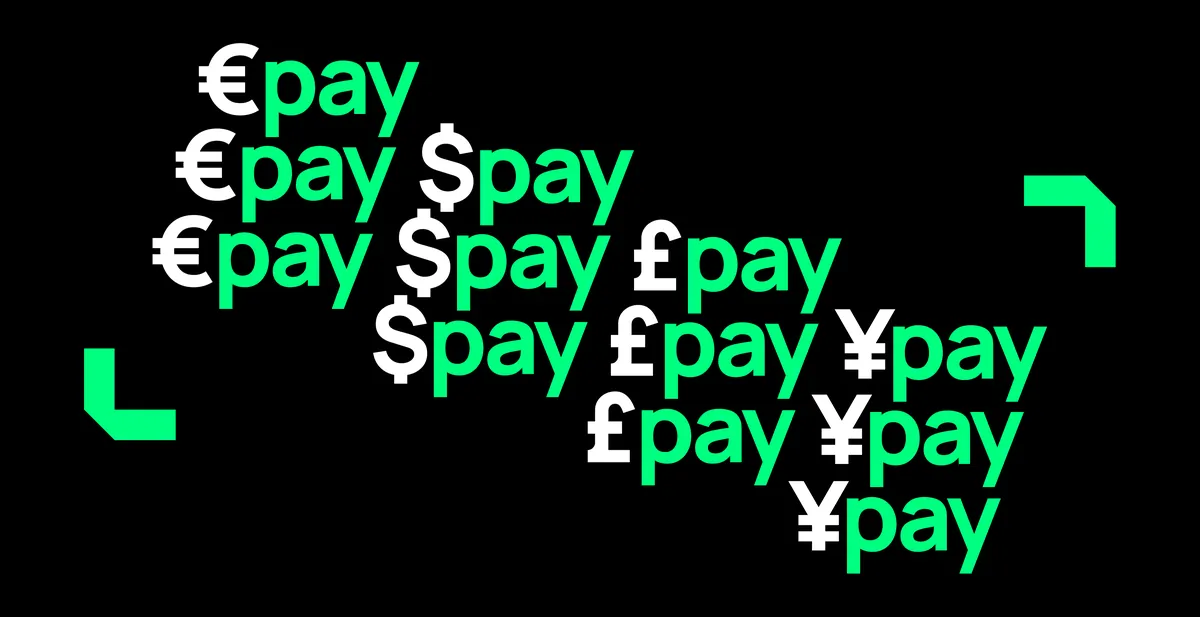 Il pattern ZerooPay costruito con i simboli delle valute euro, dollaro, sterlina e yen